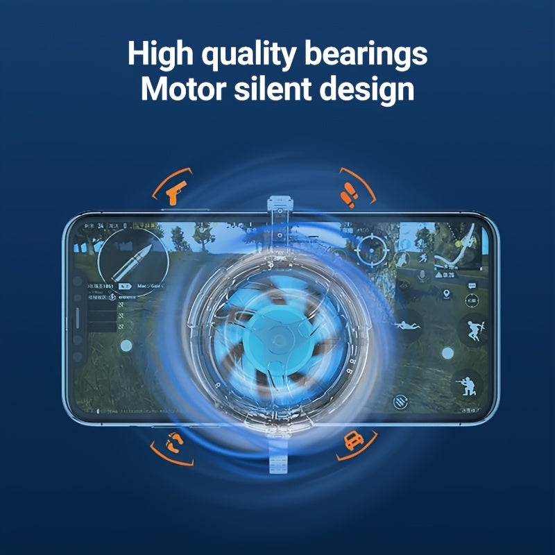 Harakatda foydalanish uchun mo'ljallangan, plastikdan tayyorlangan va ≤36V ishlash voltajiga ega kompakkt USB bilan quvvatlanadigan telefon sovutish ventilyatori. Samarali o'yin issiqlik chiqarishni ta'minlash uchun batareya talab qilinmaydi.