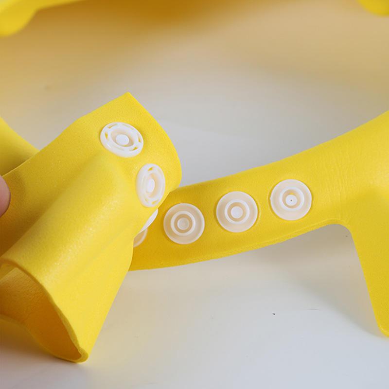 Adjustable Baby Shampoo Cap Pink Yellow Soft Polyester Eye and Ear Protection