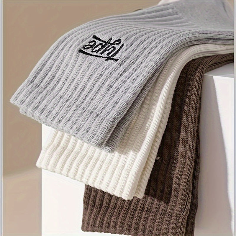 Men's Mid-Calf Socks 6 Pairs Black White Odor-Resistant Sweat-Absorbing Sports