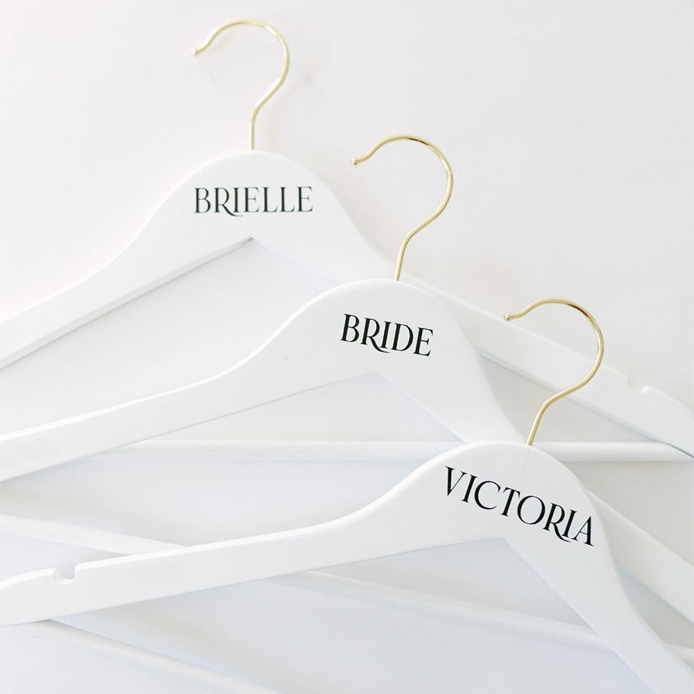 Personalized Wooden Hanger for Women Bridesmaid Dress White Wedding Accessory