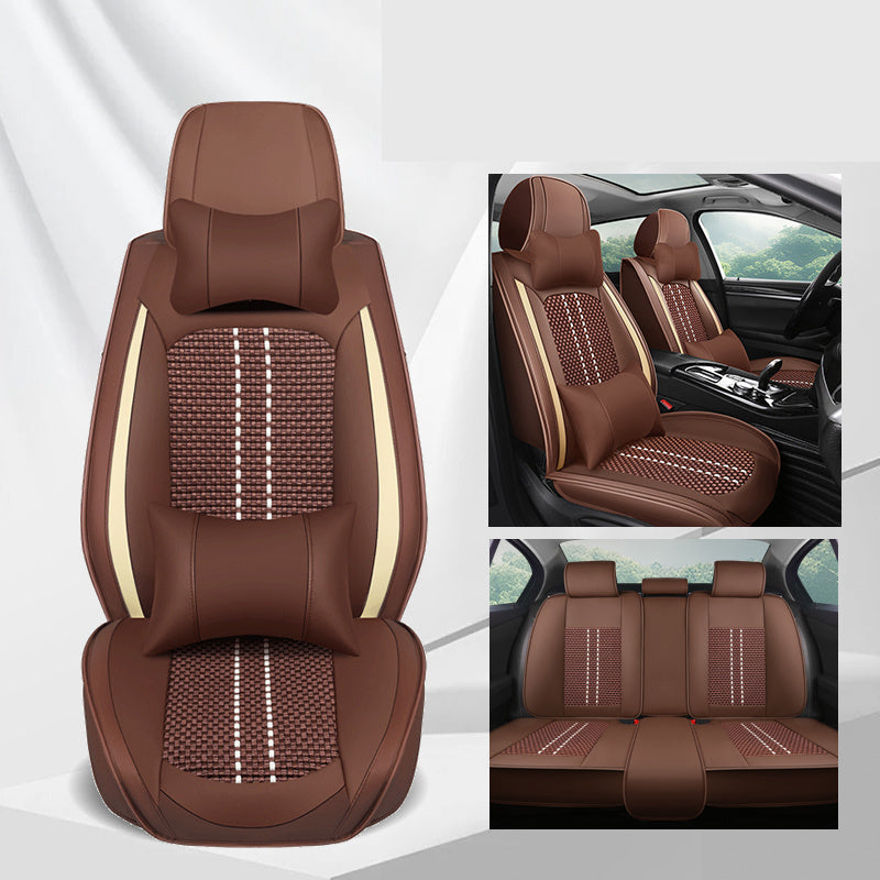 Universal Waterproof Faux Leather 5-Seat Car Seat Covers All-Season Protectors