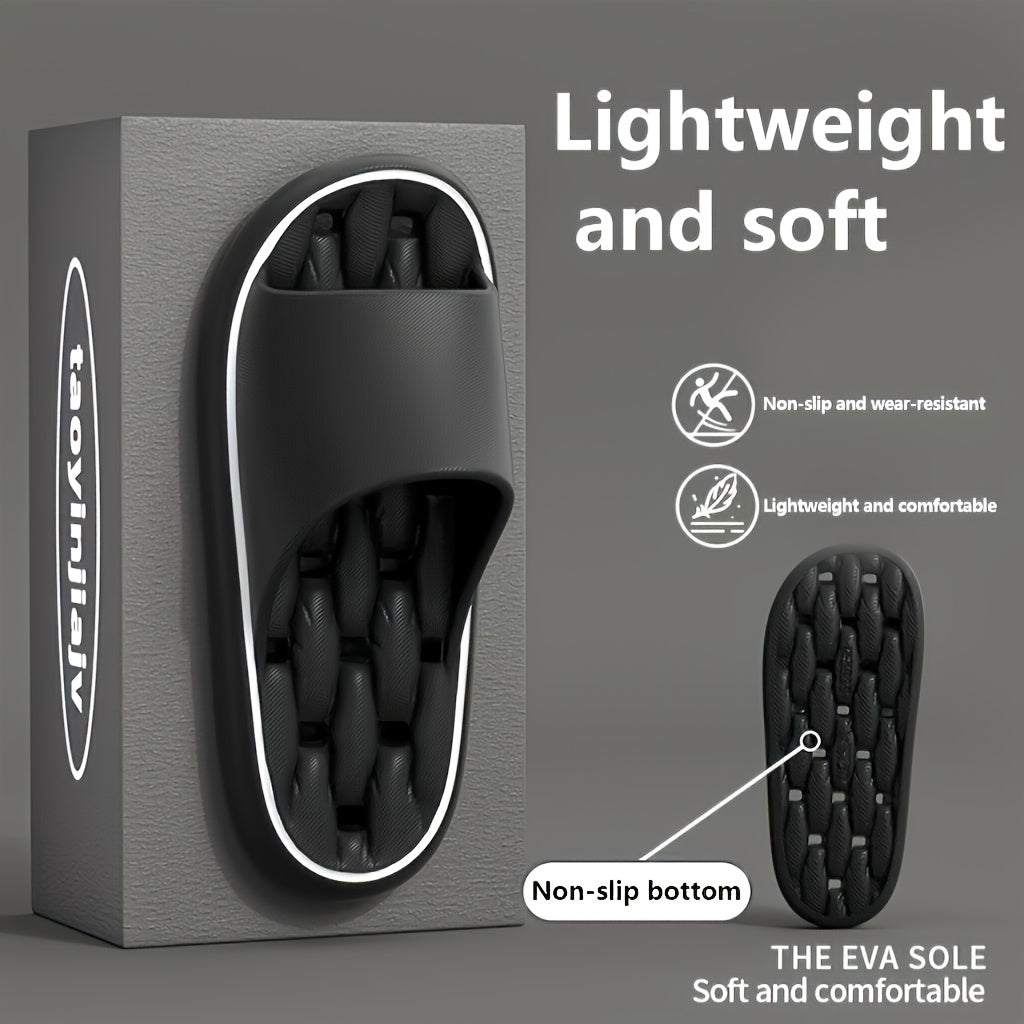 Black EVA Slides for Men and Women All-Season Casual Indoor and Beach Footwear