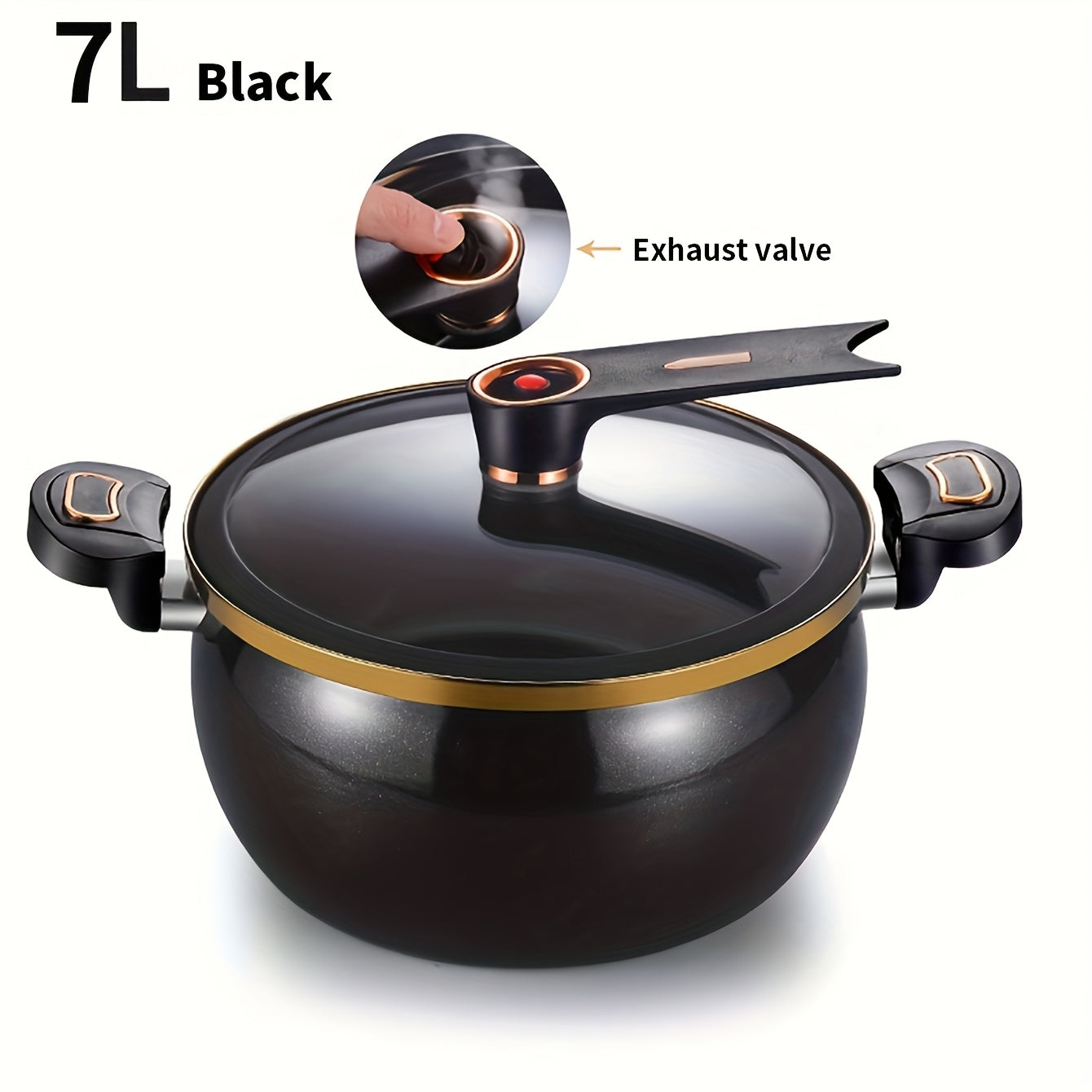 Cast Iron Soup Pot 7L with 26cm Large Capacity Non-Stick Coating Suitable for Induction and Gas Stoves