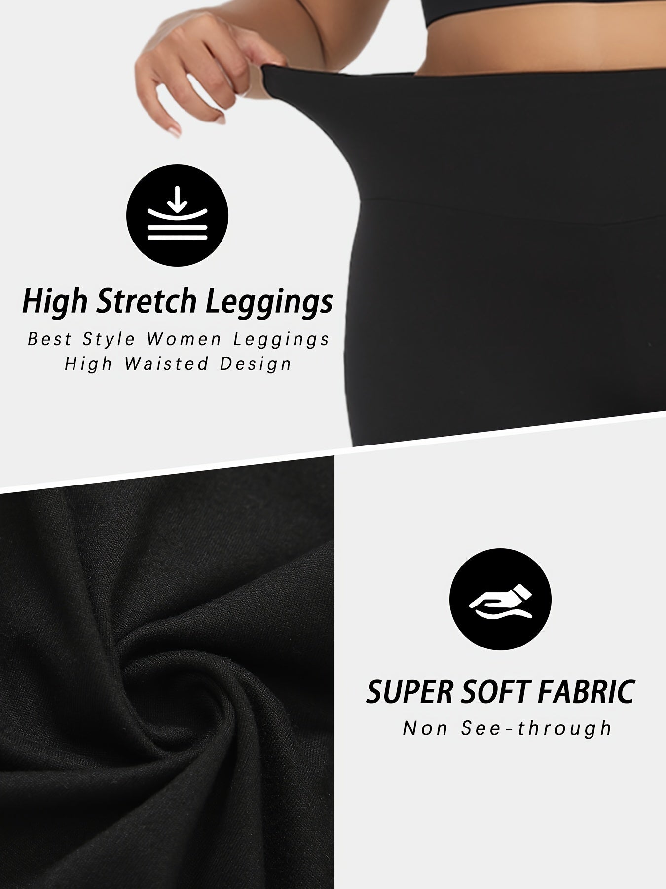 Plus Size High-Waisted Yoga Leggings for Women Soft Tummy Control Stretchy