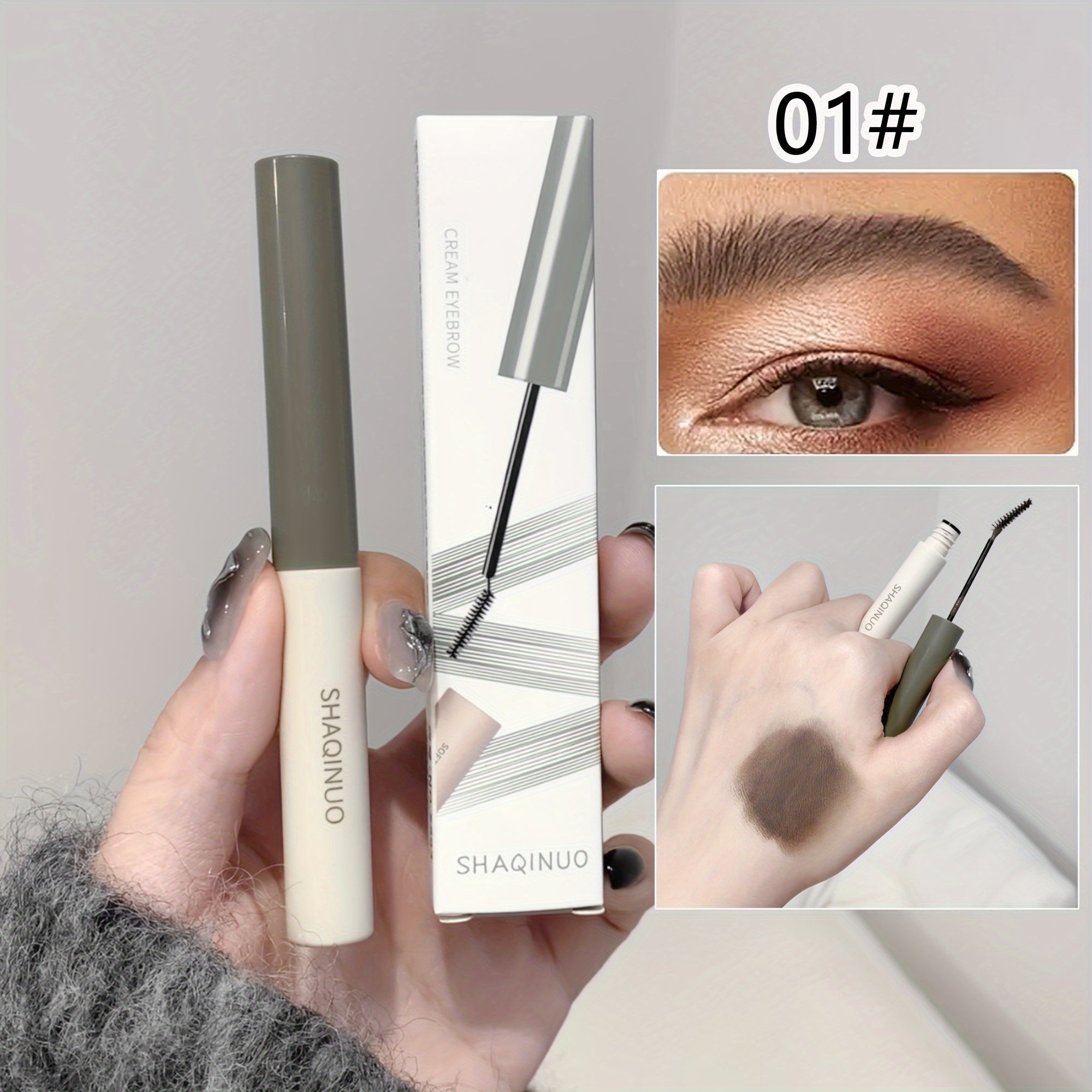 Waterproof Tinted Eyebrow Mascara for Long-Lasting Smudge-Proof Brow Enhancement with Precision Brush