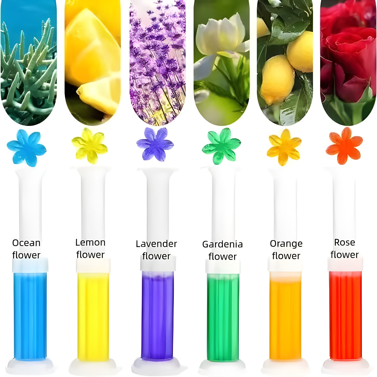 Toilet Cleaner Kit with Sticks Flowers Brush Deodorizer All-in-One Cleaning