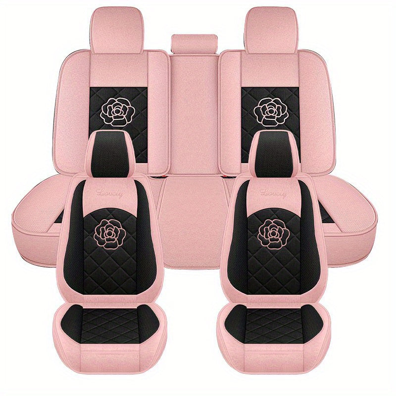 Cubierta de asiento de coche de lino transpirable universal para todas las estaciones estilo diosa