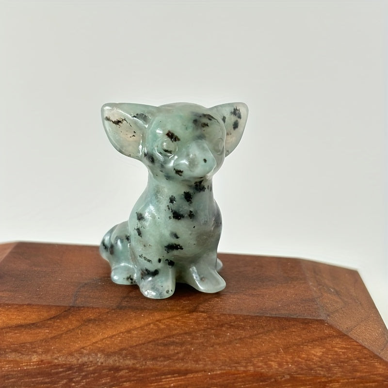 Crystal Chihuahua Dog Carving Natural Crystal Home Decor Office Decor Gift