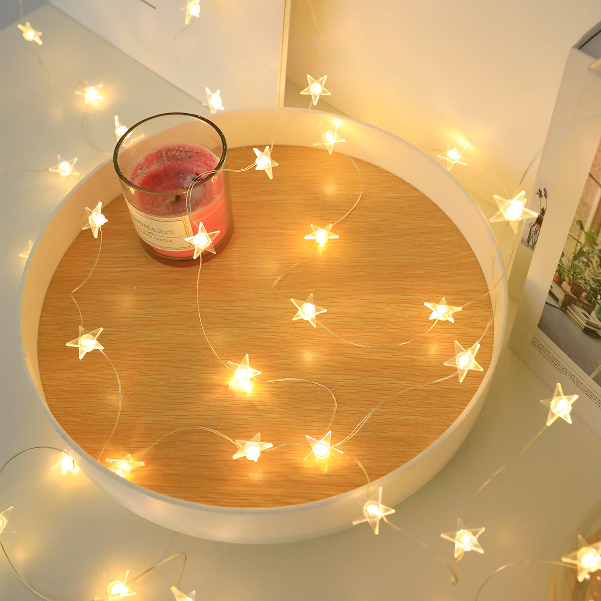 Star-Shaped LED Fairy Lights Copper Wire Battery Operated 1m 2m 3m