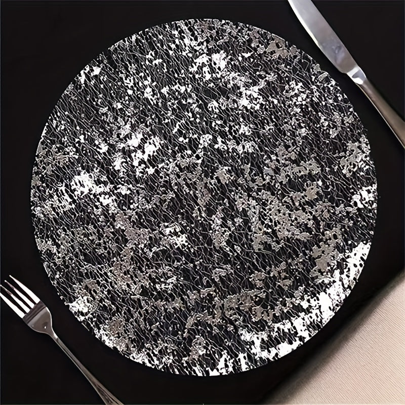 Golden Foil Grid Pattern Disposable Placemats for Parties and Events