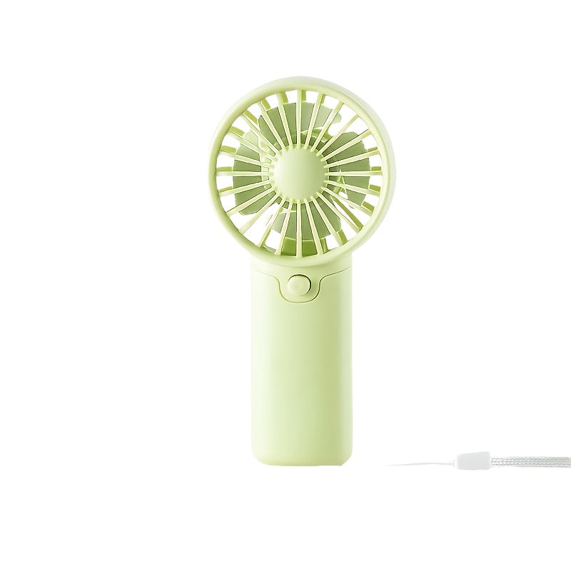 Portable Handheld Fan for Women Pink White Lightweight Cooling Adjustable Strap Earphone Hole