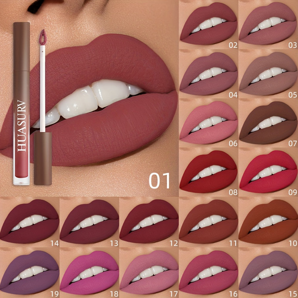 Women's Velvet Matte Liquid Lipstick 19 Shades Long-Lasting, Rich Color