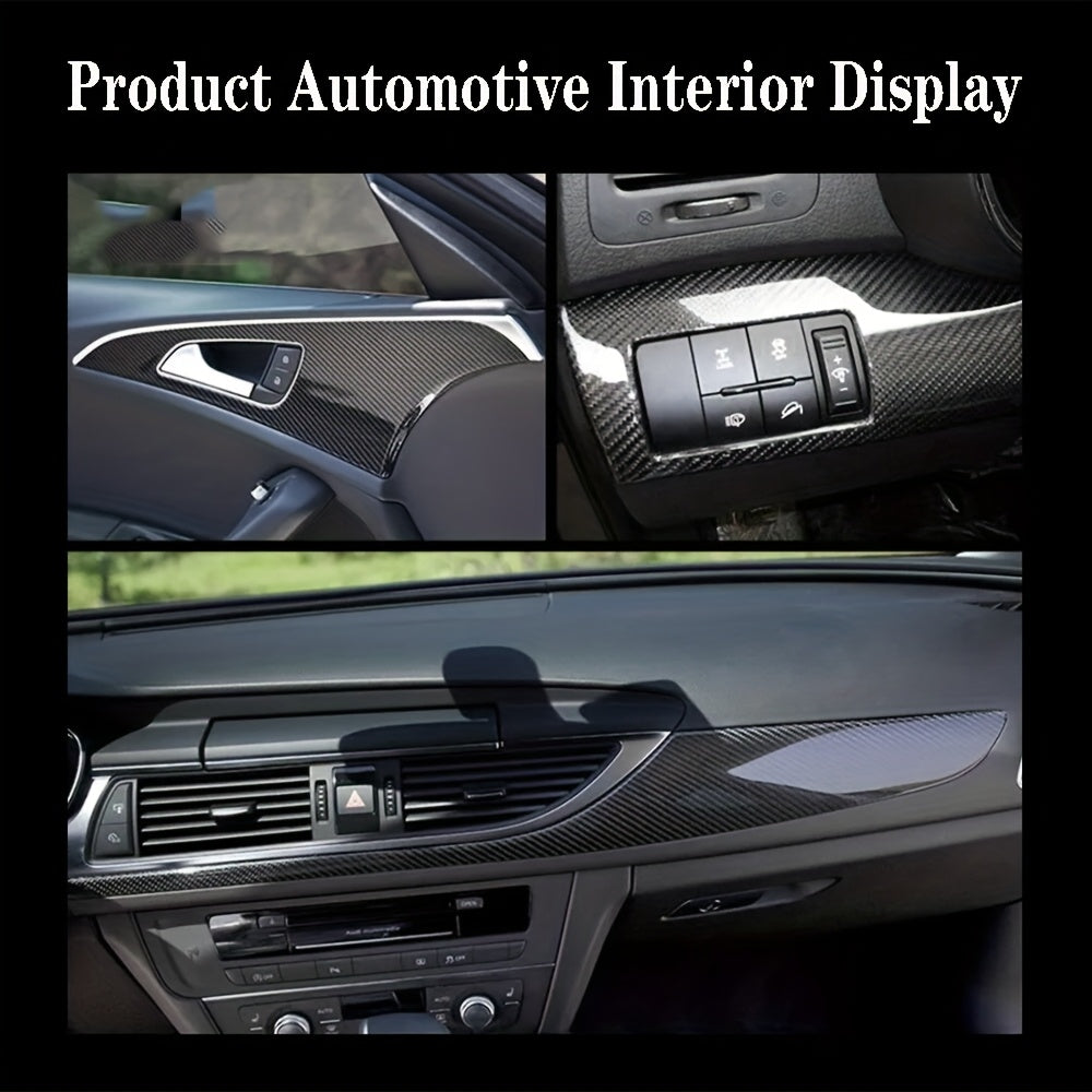 Vinilo de fibra de carbono para coche, pegatina, negro mate, película protectora brillante