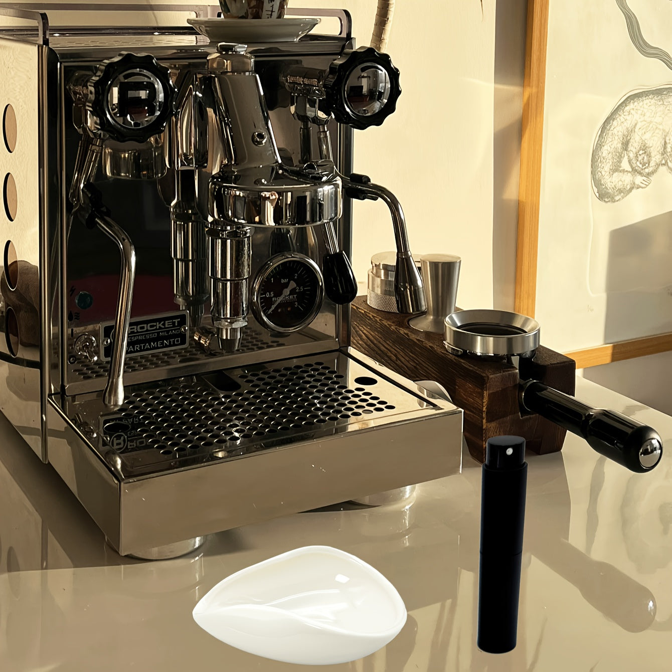 Kofe donasi o'lchash kubogi, tishli va spreyi shisha uchun baristalar uchun keramika espresso aksessuarlari