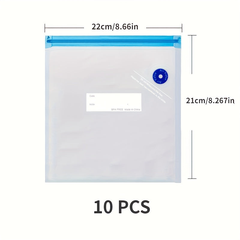 10 ta Oila Bo'shliqni Saqlash Sumkasi Oziq-ovqat, Meva va Oshxona Ta'minotlari uchun, Siqish va O'z-o'zidan Möhkamlash Pakkasi bilan