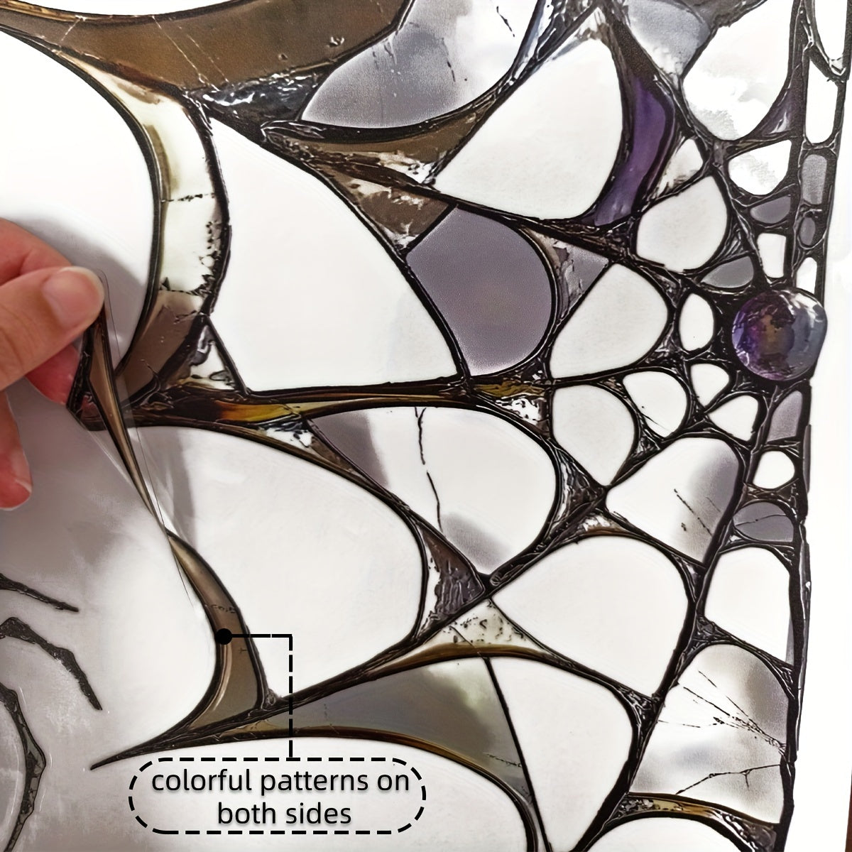 Halloween Spider Web Window Clings Set 30cm x 30cm Reusable PVC Stickers