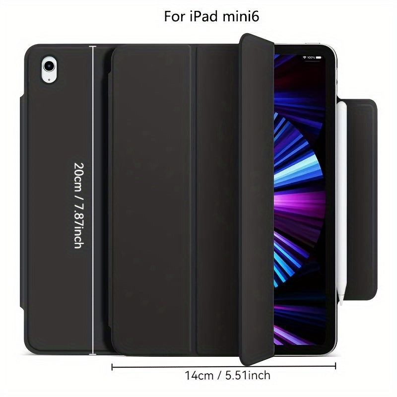 iPad Mini 6, Air 4/5, Pro 11 2022, Air 6 11inch 2024 uchun sun'iy charm aqlli qop. Qalam ushlagichi, kuchli magnit yopilishi va ultra ingichka dizayni bilan egiluvchan qattiq qopqoqni o'z ichiga oladi.