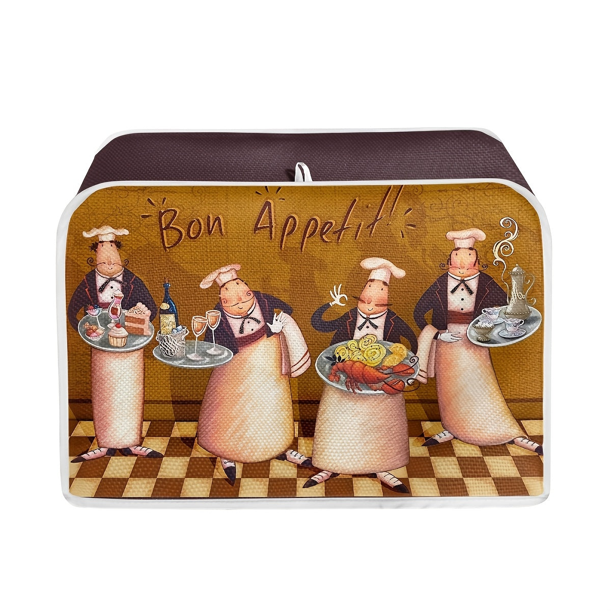 Whimsical Chef-Themed Toaster Cover Washable Dustproof Size S with Cartoon Chef Design