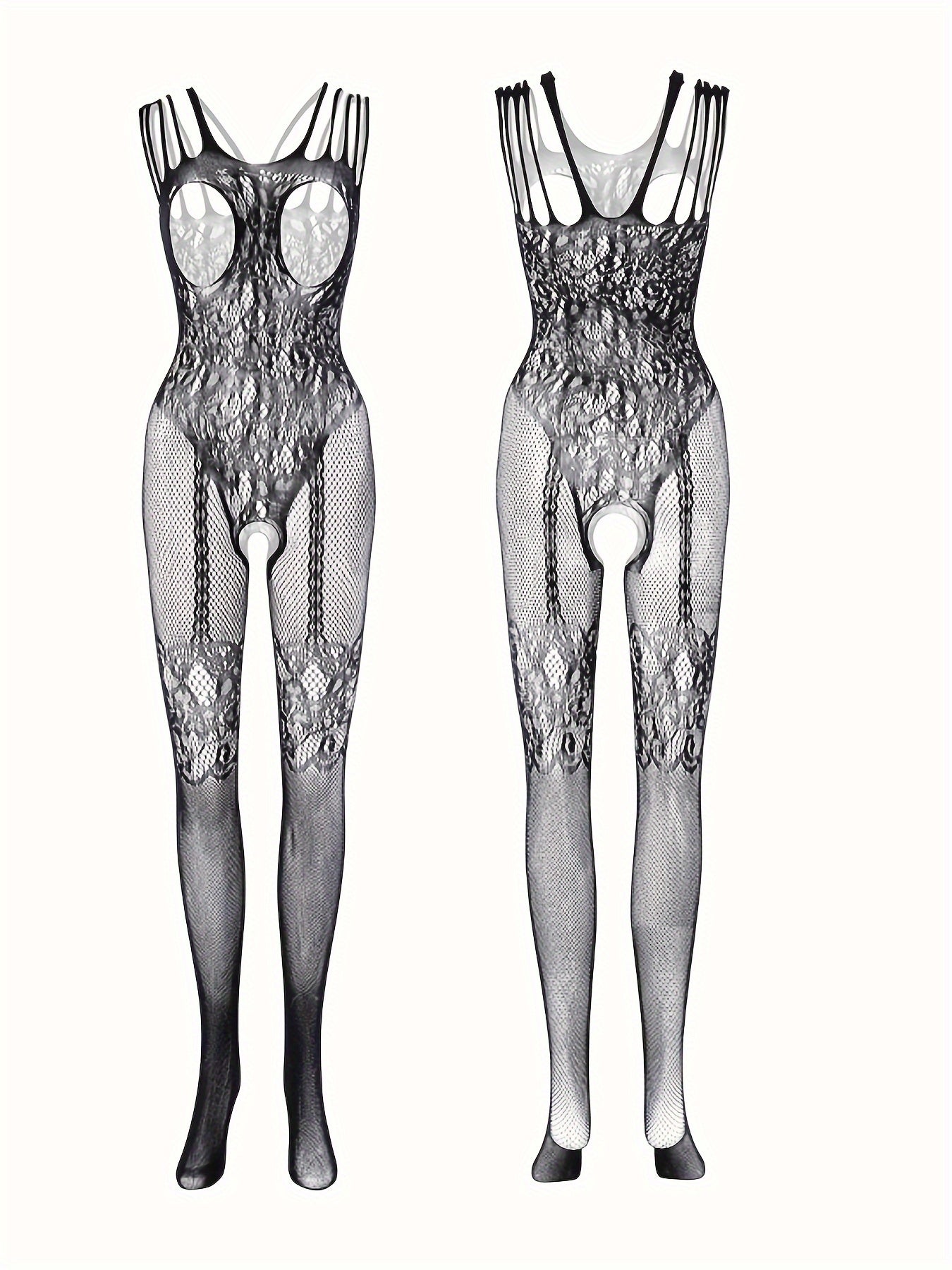 Боди из прозрачной цветочной сетки большого размера с высокой эластичностью, открытая грудь, клубная одежда