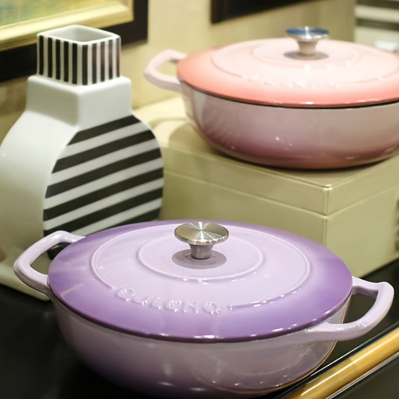 Enamel Cast Iron Cookware Pot 111oz Multi-Purpose Induction Ceramic Electric Gas