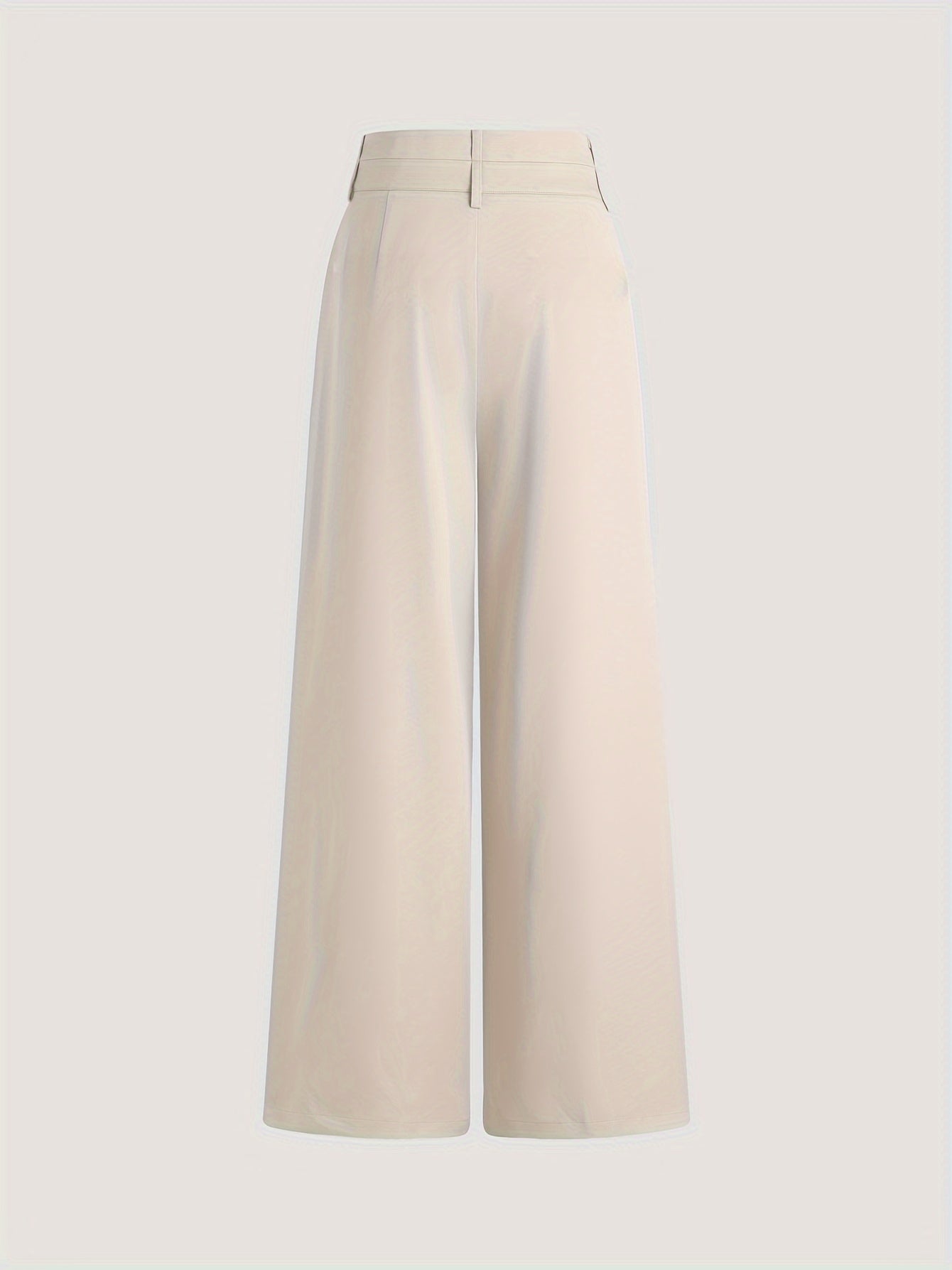 Women's High-Waisted Wide Leg Pants Solid Color Polyester Blend All-Season