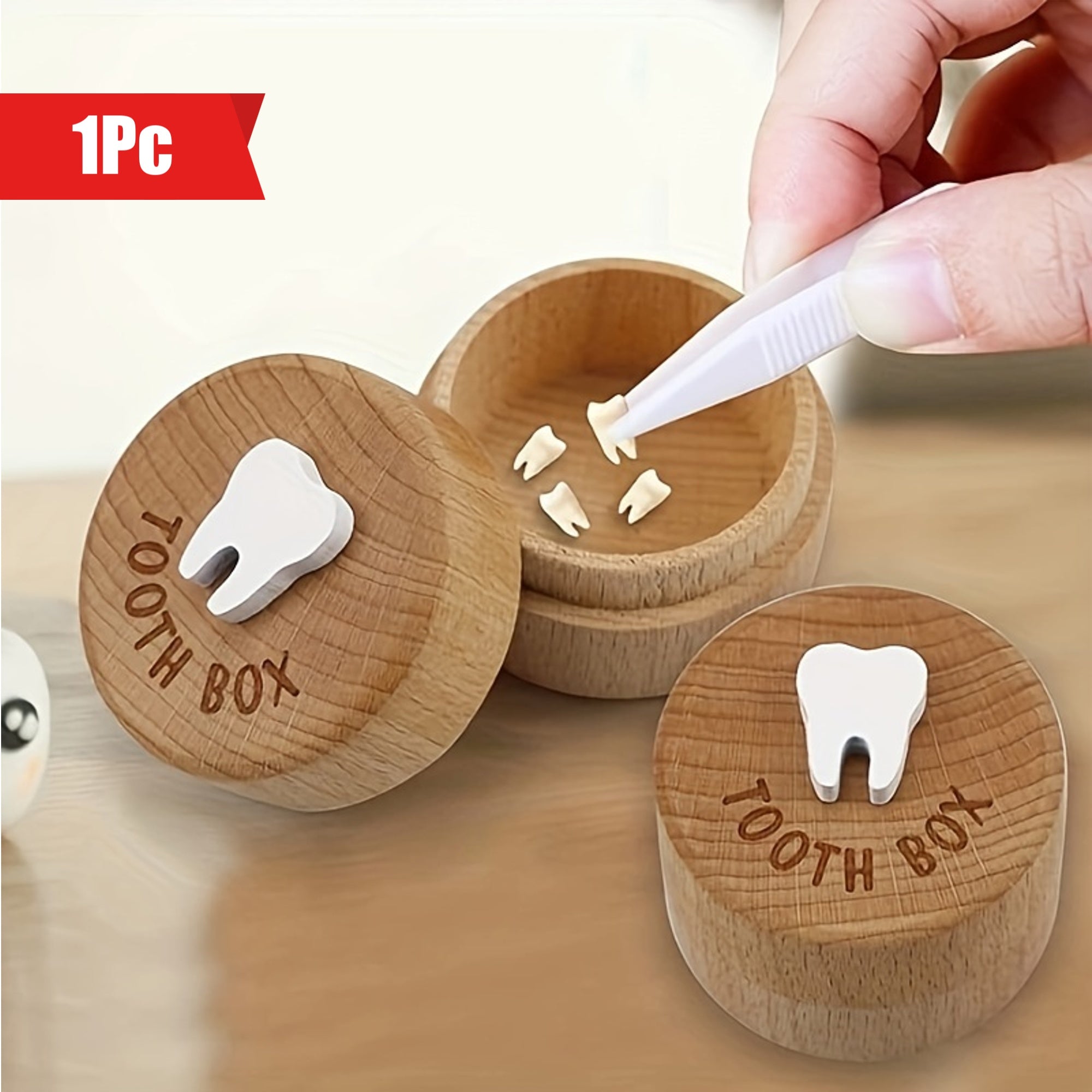 Baby Tooth Fairy Keepsake Box with 3D Carved Design for Children