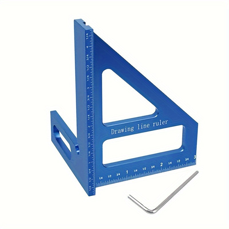 Aluminum Woodworking Square Ruler for Carpentry and DIY Projects 45 90 Degree Angles