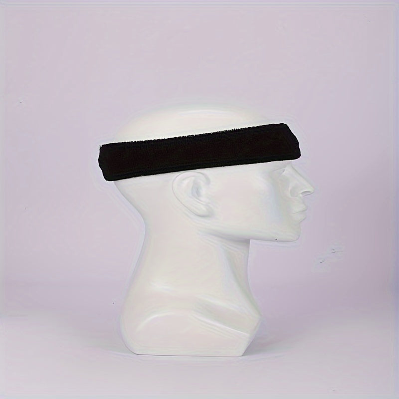Pack of 4 Sweat-Absorbing Cotton and Elastic Sports Headbands for Men and Women