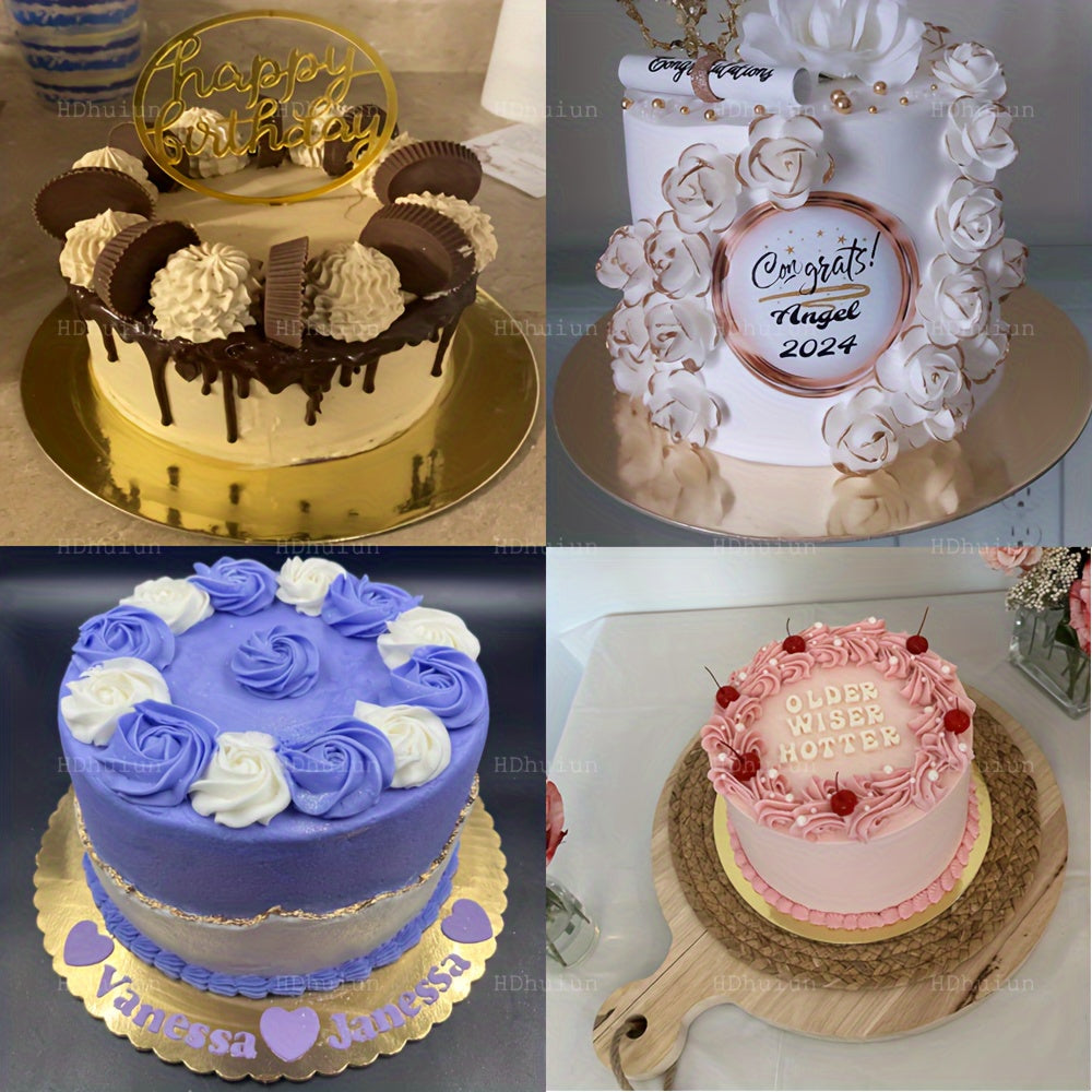 Round Cake Boards Pack of 10, 20.32/25.4/30.48cm, Disposable, Oil & Moisture Proof