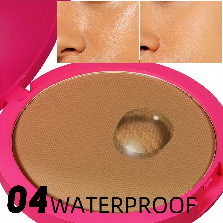 Pressed Powder Foundation Waterproof Matte Full Coverage for Light to Medium Skin