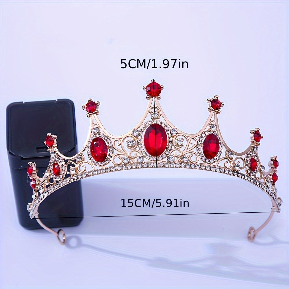 Vintage uslubdagi to'y tiarasi, rhinestones va kristallari bilan, to'ylar va tadbirlar uchun