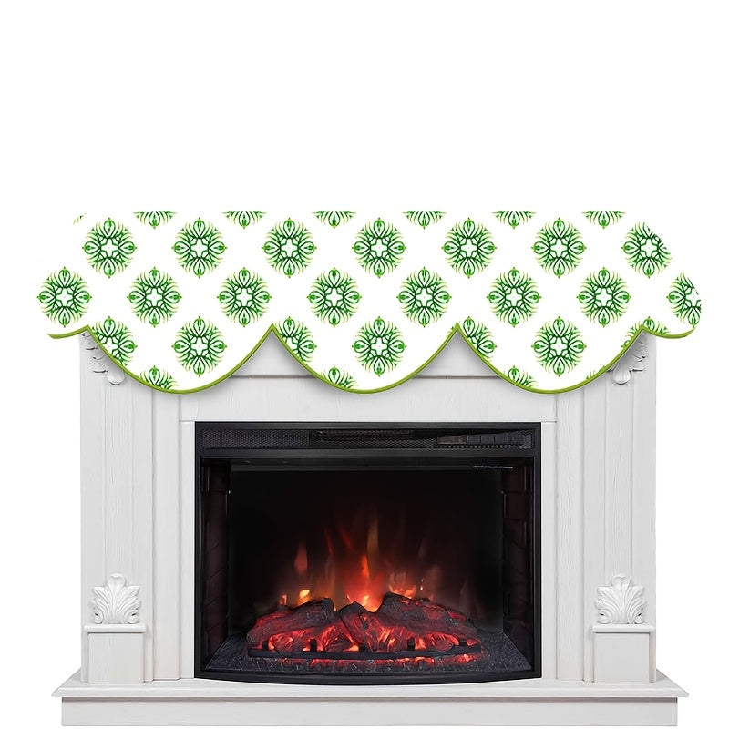 Multi-Functional Geometric Mantle Scarf for Fireplace 49.78cm x 78.7" Polyester Winter Holiday Decor