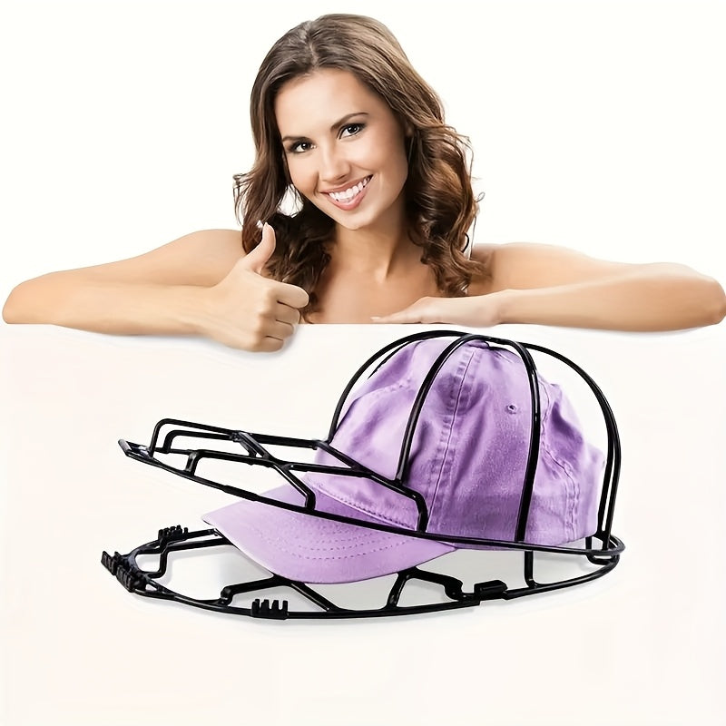 Soporte para limpiar gorras de béisbol de plástico, organizador de almacenamiento plegable de pared