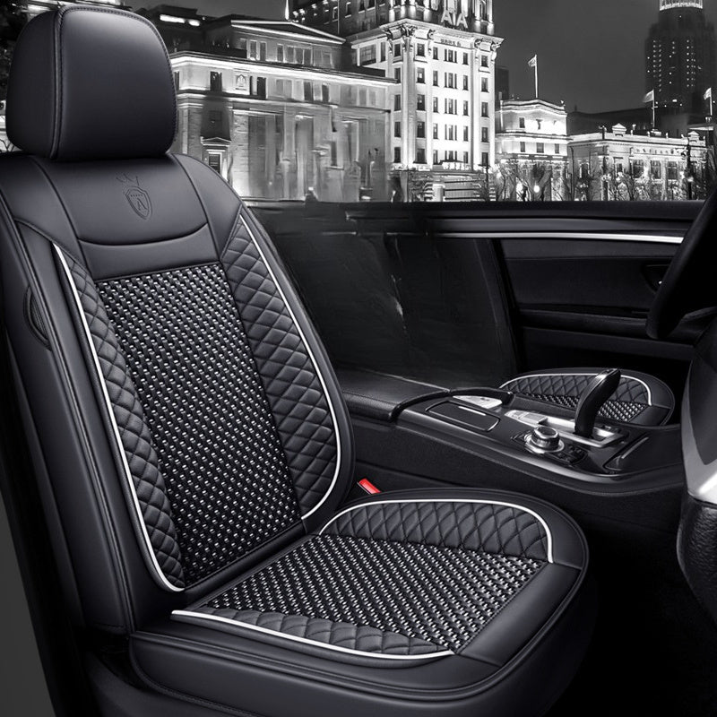 Full Coverage Black and Orange All-Season Car Seat Cover for Vehicles