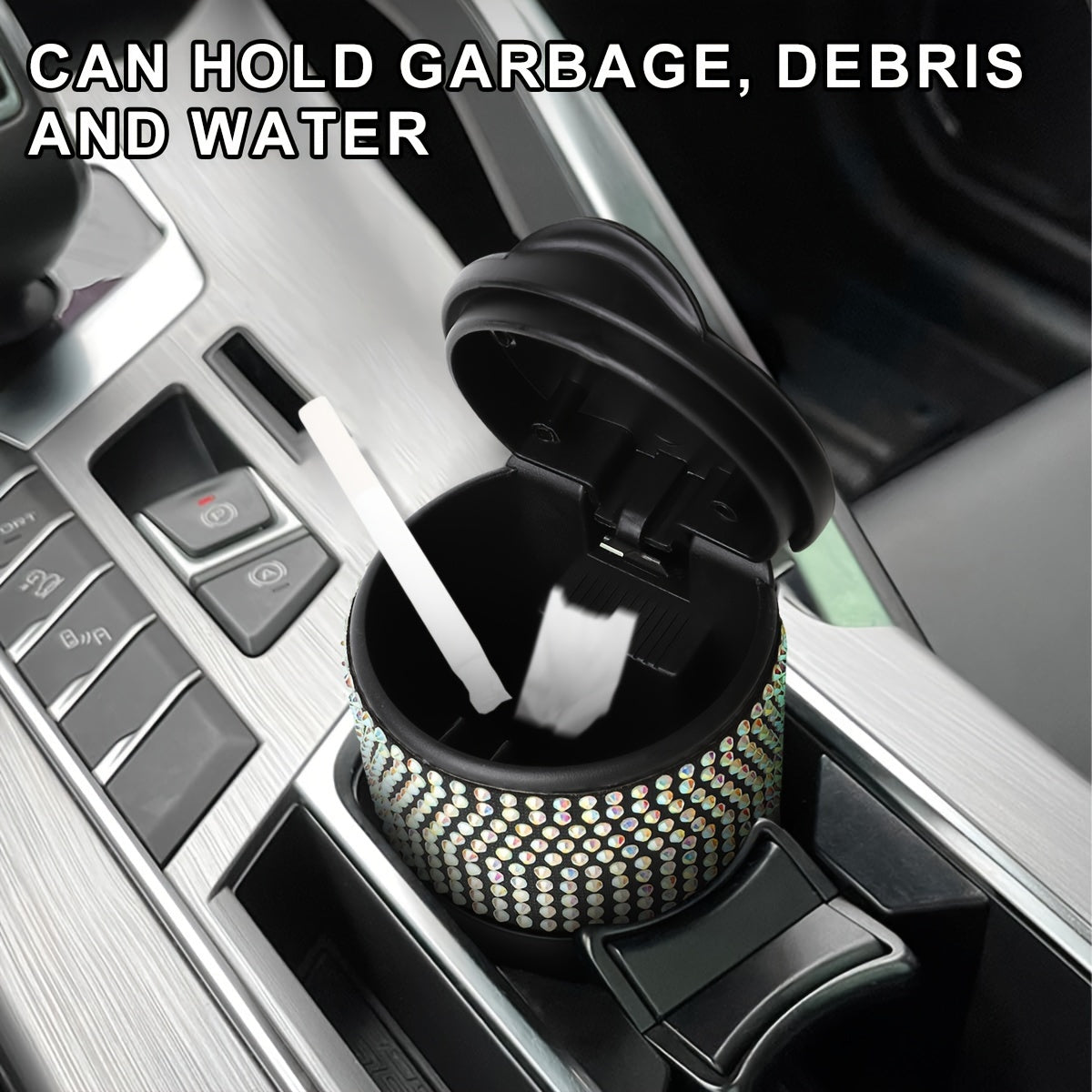 Kristal Avtomobil Qumdonlik Qopqog'li, Portativ Hidi Oldini Oluvchi Axlat Qutisi, Tanga Qo'lqop