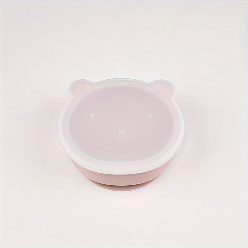 Kids' Silicone Feeding Bowl Set with Lid and Suction Base for Independent Eating