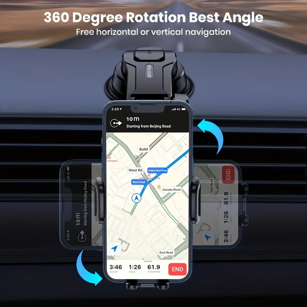 Universal Car Dashboard Mount for Smartphones, ABS Material, Waterproof, Adjustable