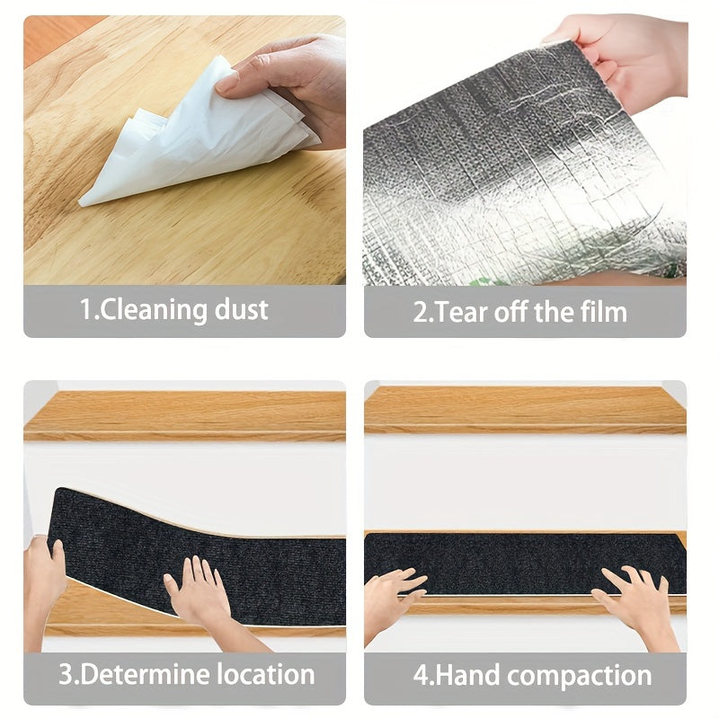 Outdoor Waterproof Stair Treads 12 Steps Non-Slip Anti-Skid Strips 4mm Thick