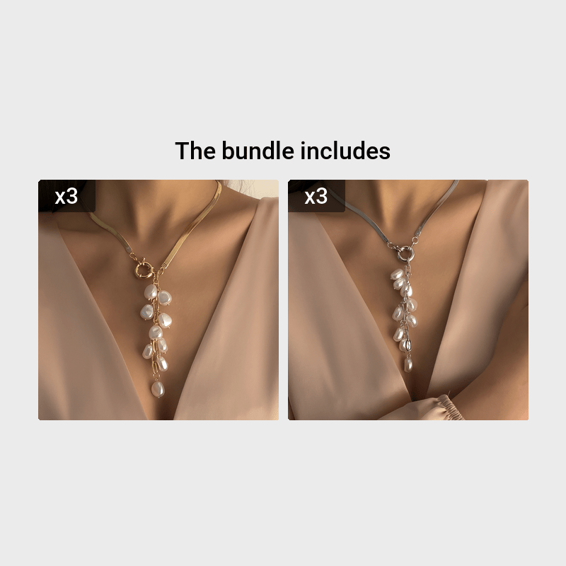 Кулон-ожерелье с кисточкой из искусственного жемчуга в винтажном стиле для женщин - Элегантная плоская змейка с камнем рождения декабря