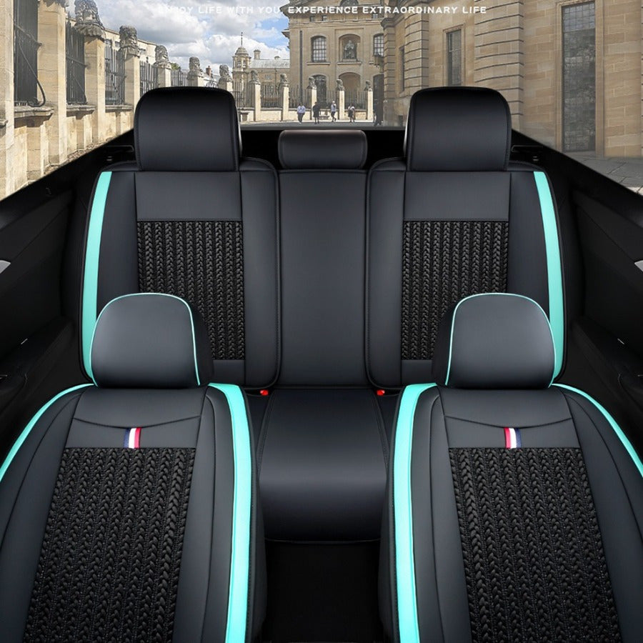 Car Seat Cover Set for 5-Seater SUVs Black and Red Breathable Wear-Resistant