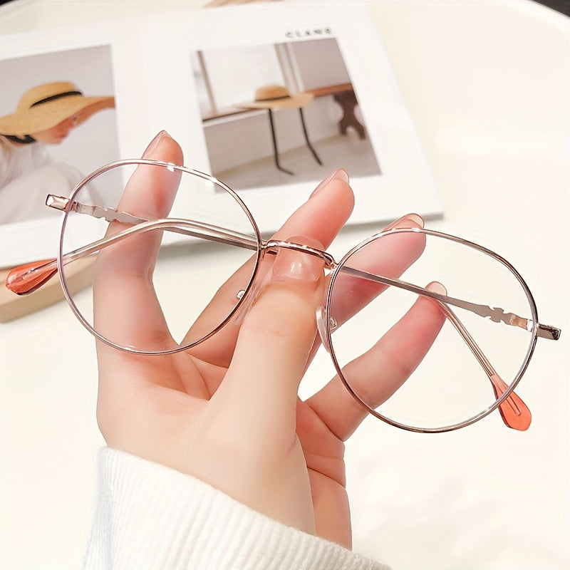 Color-Changing Gold Eyeglass Frames for Women Stylish Streetwear Accessories