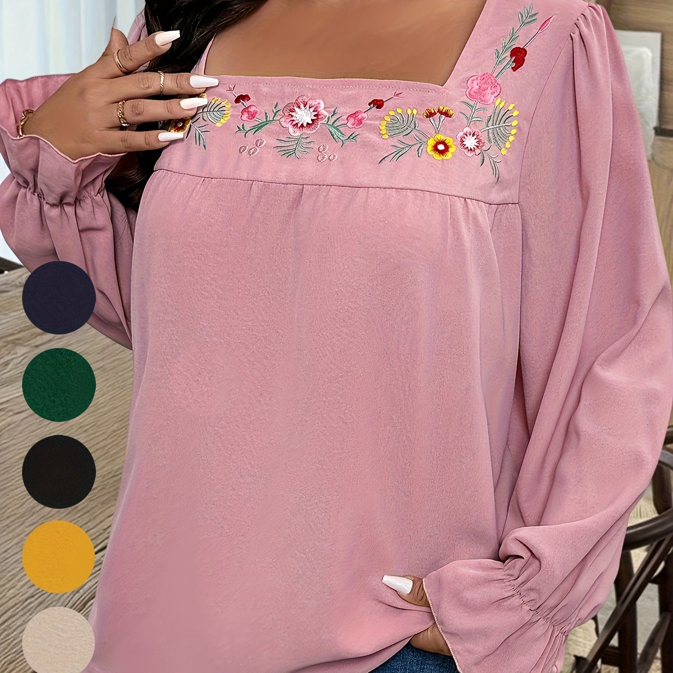 Plus o'lcham ayollar uchun xomashyo sariq bluz uzun qolli kundalik ko'ylak barcha mavsum uchun