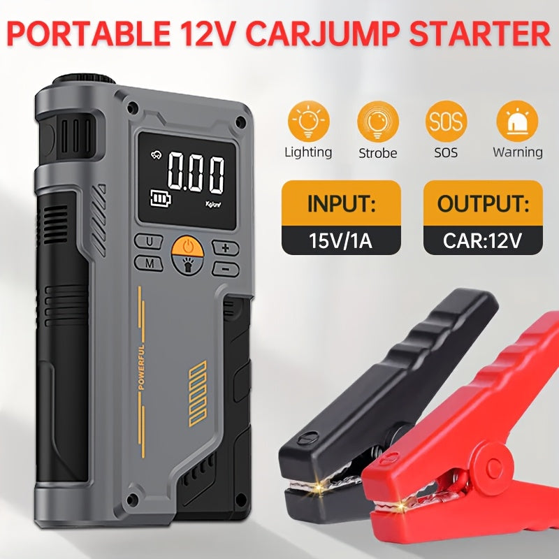 Portable Emergency Car Jump Starter with Tire Inflator USB Charger LED Light