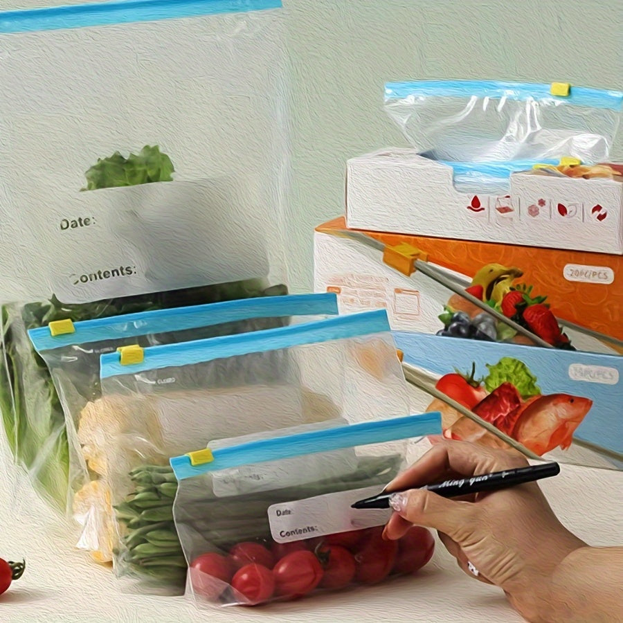 Set of 10 Reusable Food Storage Zipper Bags for Snacks and Dried Fruits