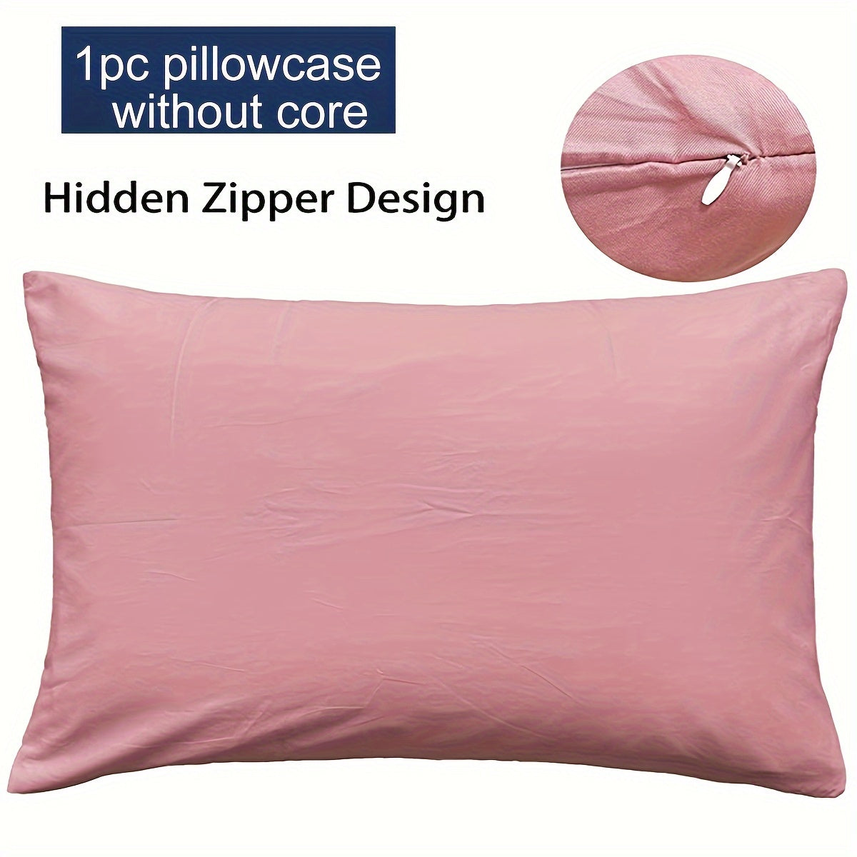 Fundas de almohada de algodón con cierre de cremallera, suaves y cómodas para dormitorio y decoración del hogar