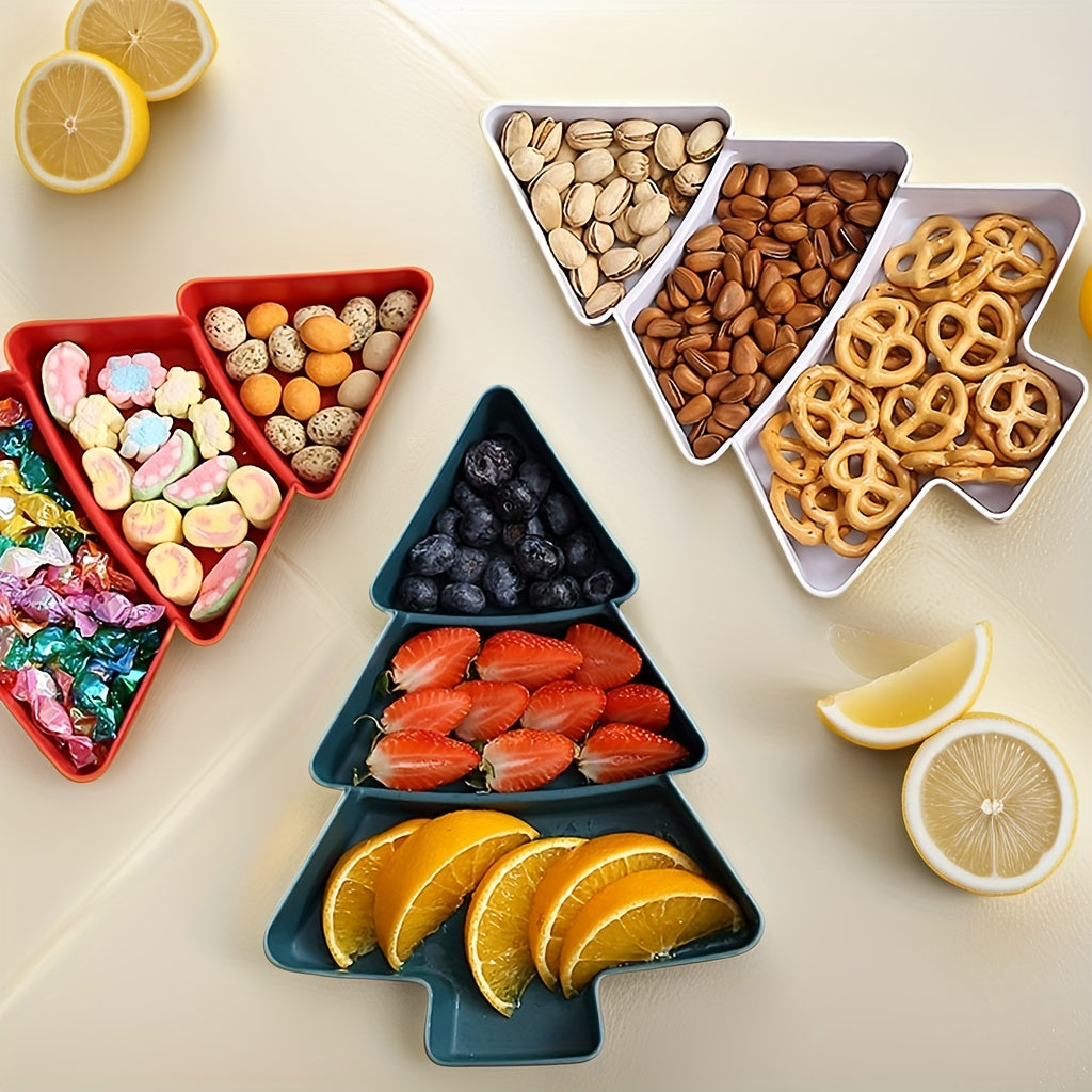 Christmas Tree Snack Tray for Nuts Fruits Candies Serving Platter Holiday Decor