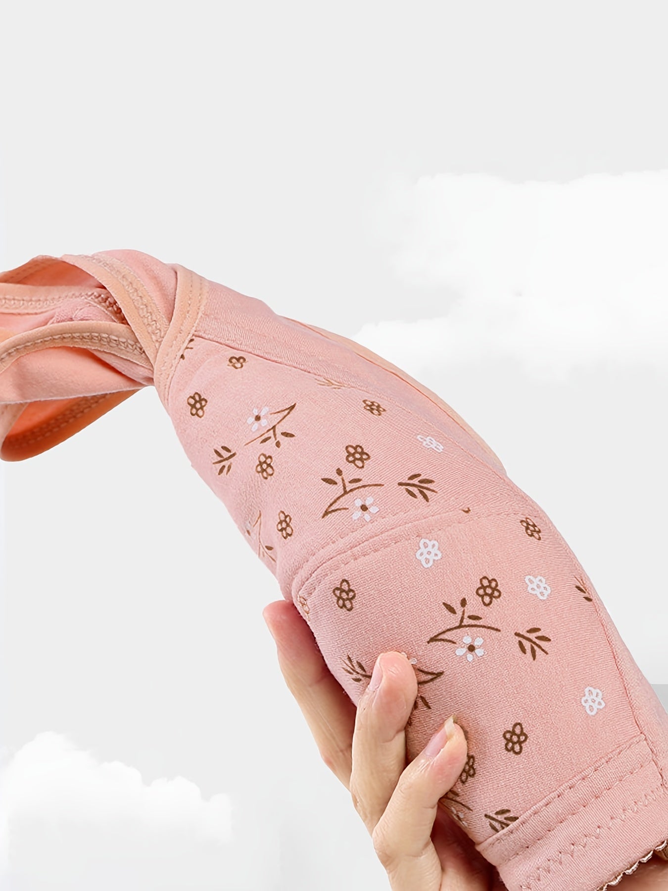 Women's Plus Size Floral Print Wireless Bralette with Buttons 4 Pack