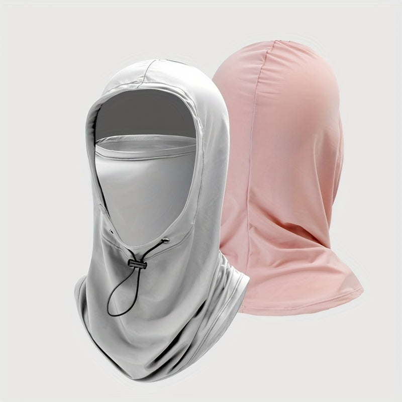 Unisex Ice Silk Balaclava Set with Sun Protection UV Neck Gaiter and Cap