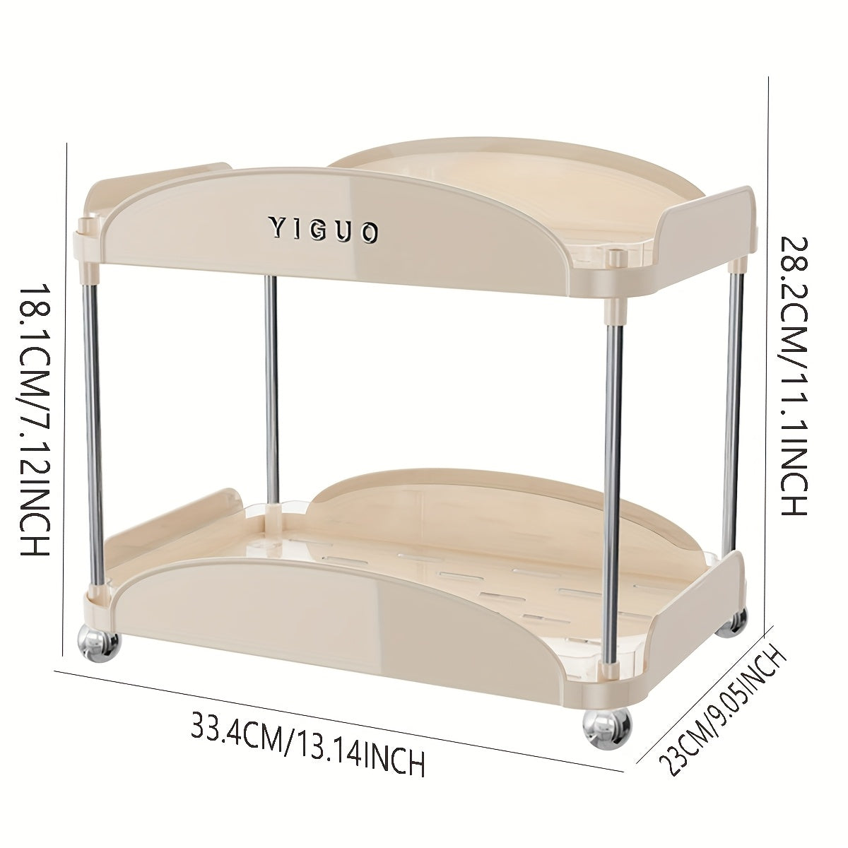 YIGUO Qopqoqsiz Ikki Qavatli Oshxona Tashkiliy Raqami - Chashkalar, Kofe Qoplari, Kofe Podlari uchun - Ochiq Saqlash Dizayni, Ko'p Maqsadli, Assembling Kerak Emas, Stol va Sirt Ko'rsatish Polka Kiritilgan