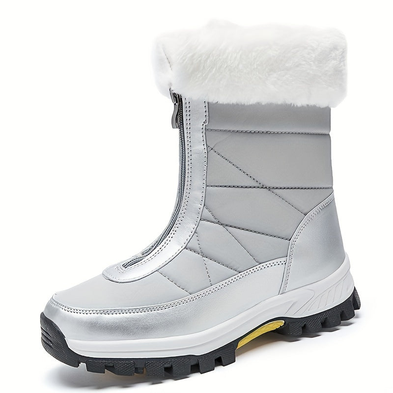Women's Mid-Calf Winter Boots With Warmth Insulation Plush Lining